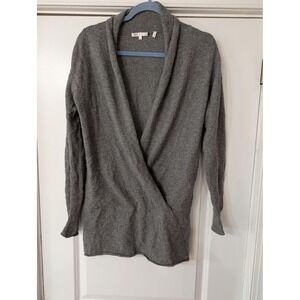 Vince Cashmere Wrap Sweater Womens Small Gray Shawl Collar Long‎ Sleeve Tunic
